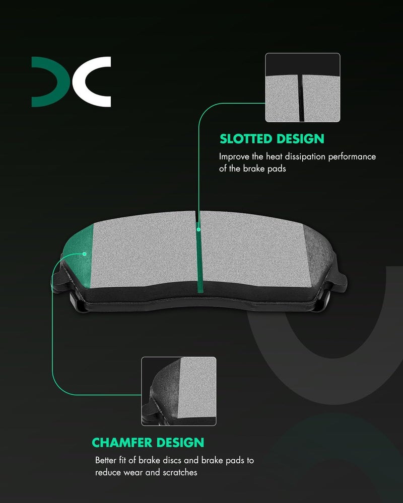 SCITOO مجموعة وسادات الفرامل السيراميكية الأمامية D1056 تناسب كرايسلر 300 2005-2019، دودج تشالنجر 2009-2019، دودج تشارجر 2006-2019، دودج ماغنوم 2005-2008 - Image 2